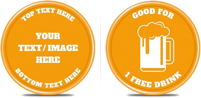 200 PCS Personalized Plastic Poker Chips, Full Color Print Your Logo and Text on The Chip, Good for Drink Tokens, Poker Card Game