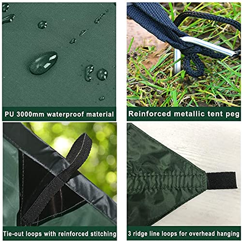 KALINCO Waterproof Camping Tarp Tent Hammock Rain Fly, 10X10FT/10X15FT, Mutifunctional Tent