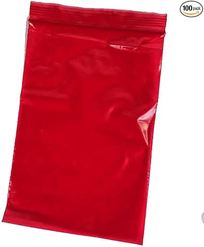 4" X 6" Reclosable Zipper Bags 2-mil Red (Qty=100) #r46rd-100