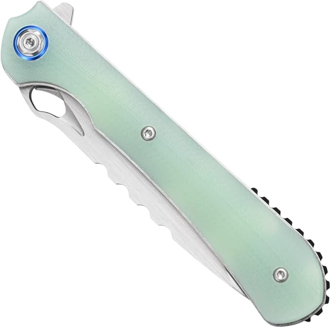 Sitivien ST145 Folding Pocket Knife,14C28N Steel Blade,G10 Handle EDC Tool Knife for Outdoor Survival,Camping,Hiking,Hunting(Jade) …
