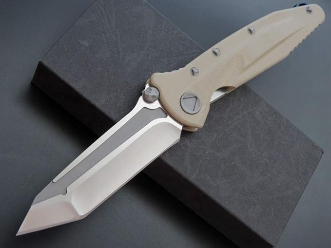 Eafengrow EF55 Pocket Knife Folding Knife G10 Handle D2 Steel Blade Folder EDC Tool Knifes for Working Camping with Clip(Desert)