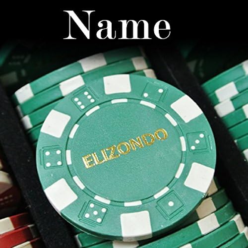 500 Ct. Personalized Hot Stamp Dice Poker Chip Aluminum Case Set with Your Full Name, Initials, or Text