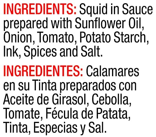 Vigo Premium Imported Canned Seafood, Squid in Ink Sauce, Specialty Flavored, Perfect for Recipes and Dishes (Squid in Ink Sauce, 4 Ounce (Pack of 1))