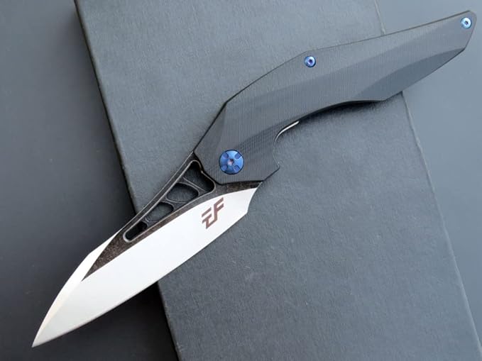 Eafengrow EF226 Folding Knives D2 Steel Blade and G10 Handle Knife Outdoor Camping Hiking EDC Tools (black)