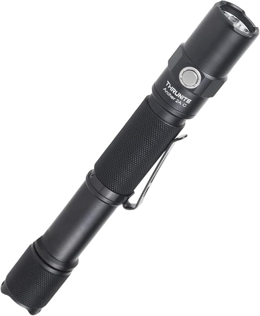 ThruNite Archer 2A C Flashlight, 2AA EDC Tactical Dual Mode Flashlight Rechargeable, 1018 High Lumens Pocket LED Flash Light for Emergency, Camping, Home - Cool White