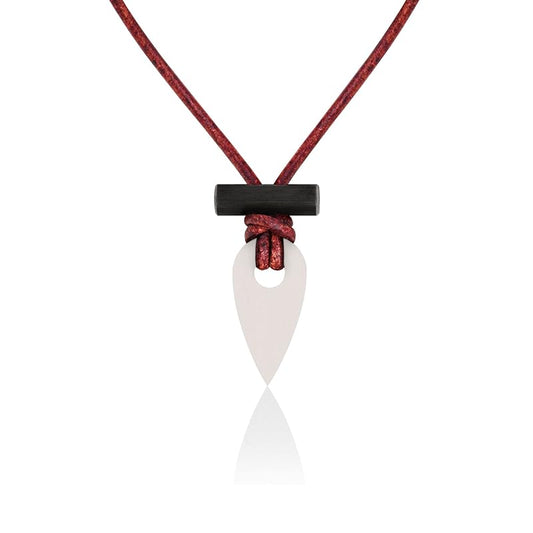 Spark Necklace - Functional & Stylish Fire Starter Necklace, Made In USA, Zirconia & Ferrocerium Pendant Firestarter Tool on Leather Cord, Survival Flint & Steel for Everyday Carry, Men & Women, White