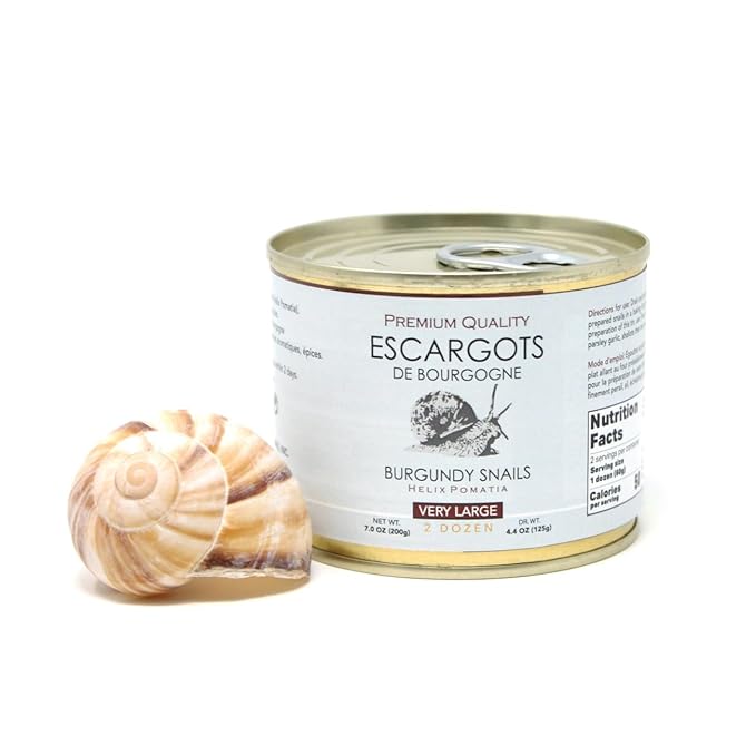 Escargots Snails Helix Pomatia, Romanzini de Bourgogne, 2 Doz, 200g tin