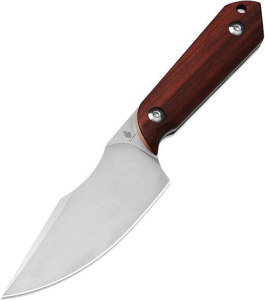 Kizer Harpoon Fixed Blade Knife with Sheath, 3.84??Nitro V Blade Hunting Knife with Red-sandalwood Handle, Camping Fixed Blade EDC Knives for Hiking, Survival 1040M3