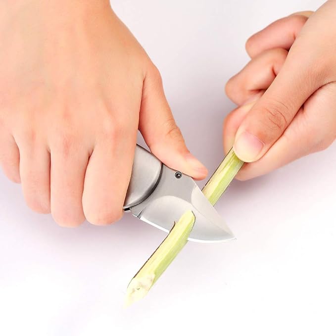 Pocket Knife, Small Folding Wood Handle Stainless Steel Everyday Carry Knife, Blade Length: 2in