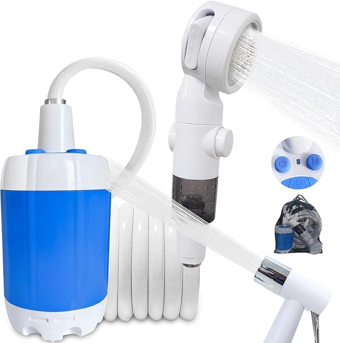 Ann Katy Portable Camping Shower Pump,Rechargeable Electric Outdoor Shower