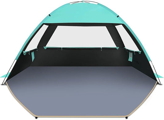 Gorich Beach Tent Sun Shelter for 3/4-5/6-7/8-10 Person with UPF 50ï¼?UV Protection, Lightweight & Easy Setup Beach Shade Canopy, Portable Beach Shade Tent Beach Cabana