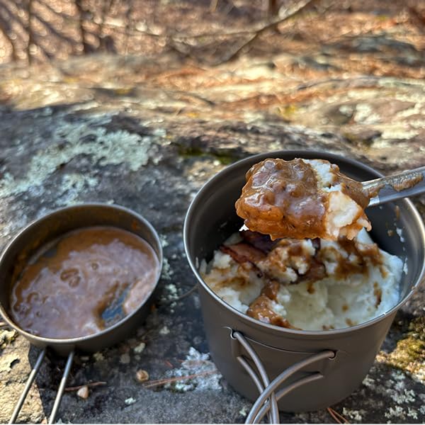 Maxi Titanium Pot 1100ml with Frying Pan Lid – Lightweight Outdoor Camping Cooking Set