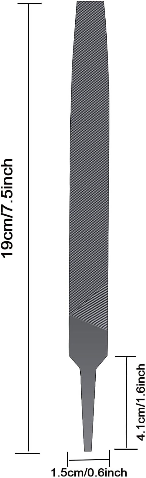 2P 6-inch Flat Medium Cut File Double Cut Teeth High Carbon Steel Hand File Single Cut Hardened Without Handle Ideal for Wood, Metal, Plastic