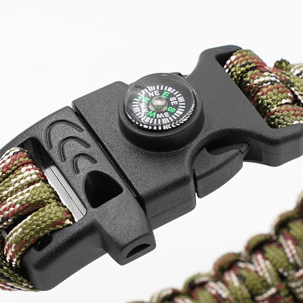 RLXMARTD 8 Pack Emergency Survival Bracelet with Whistle and Compass,Survival Kit,Wildness