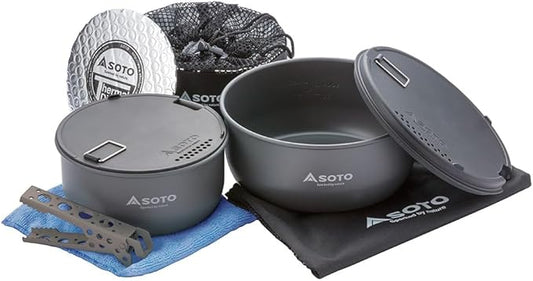 SOTO Navigator Camping Cookware Set - Slip and Shock Resistant, Corrosion Resistant, Multi-Functional