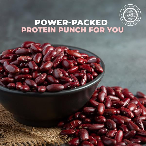 Pride Of India - PACK of 6 - Indian Whole Dark Kidney Beans - Protein & Fiber Rich Rajma, 3 Pound Jar