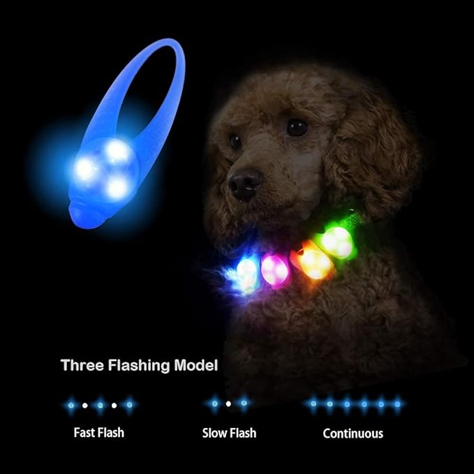 LaRoo Dog Lights for Night Walking,Led Dog Collar Lights for Nighttime Clip On Light up Dog Collar (Blue)