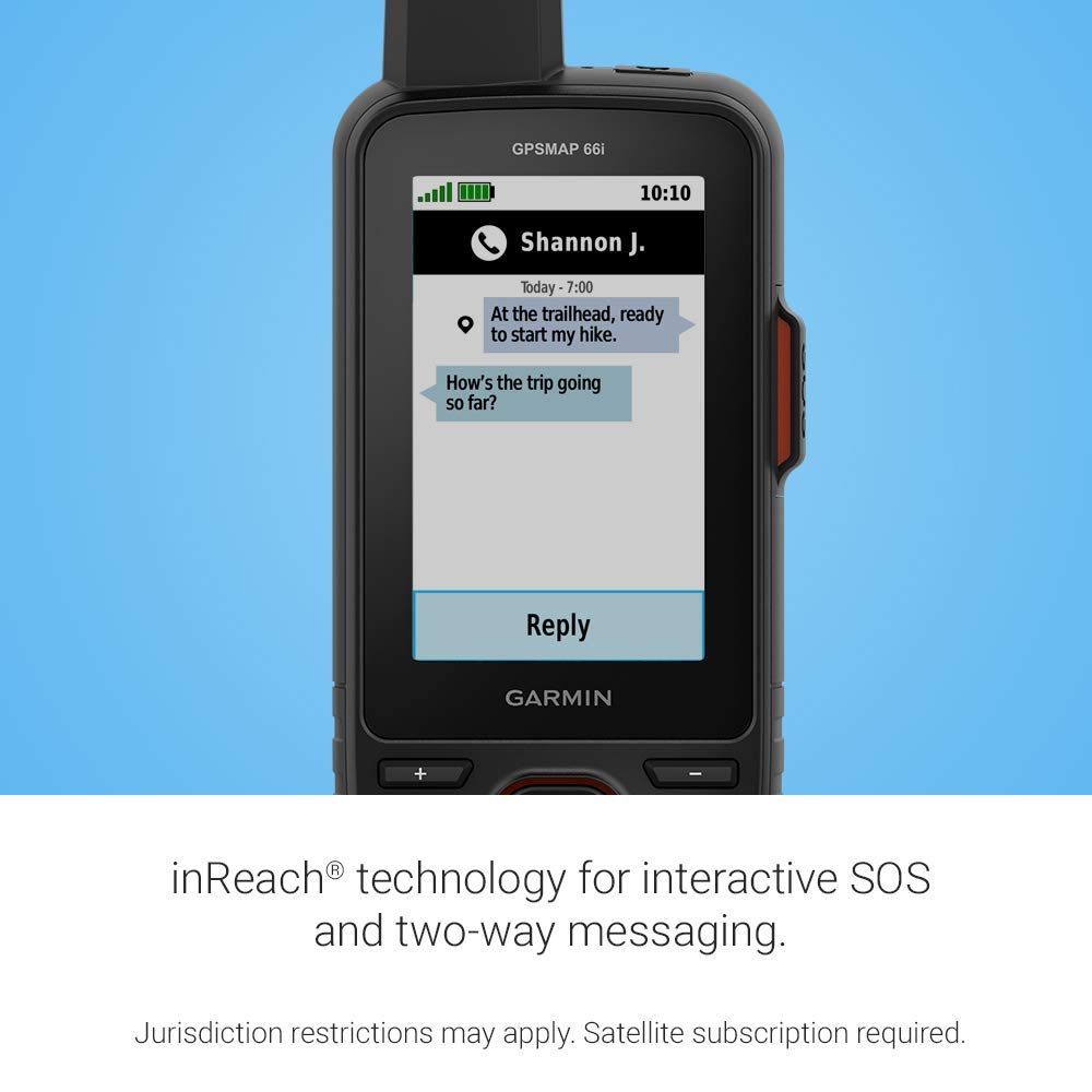 Garmin GPSMAP 66i, GPS Handheld and Satellite Communicator, Featuring TopoActive mapping and