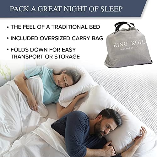 King Koil Luxury California King Air Mattress with Built-in Pump for Home, Camping & Guests - 20??King Size Inflatable Airbed Luxury Double High Adjustable Blow Up Mattress, Durable Waterproof