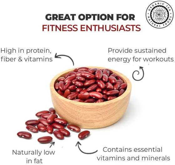 Pride Of India - PACK of 6 - Indian Whole Dark Kidney Beans - Protein & Fiber Rich Rajma, 1.5 Pound Jar