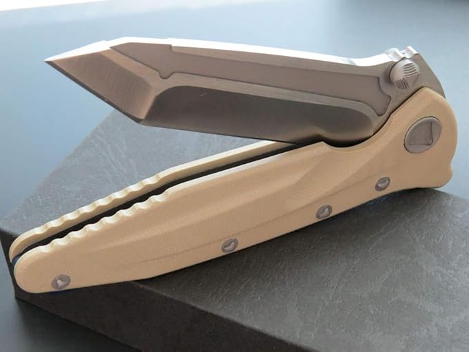 Eafengrow EF55 Pocket Knife Folding Knife G10 Handle D2 Steel Blade Folder EDC Tool Knifes for Working Camping with Clip(Desert)