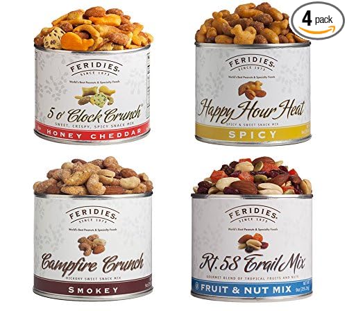 FERIDIES Sweet and Spicy Snack and Trail Mix Assortment (Rt.58 Trail Mix, Campfire Crunch, Happy Hour Heat, and 5'O Clock Crunch)