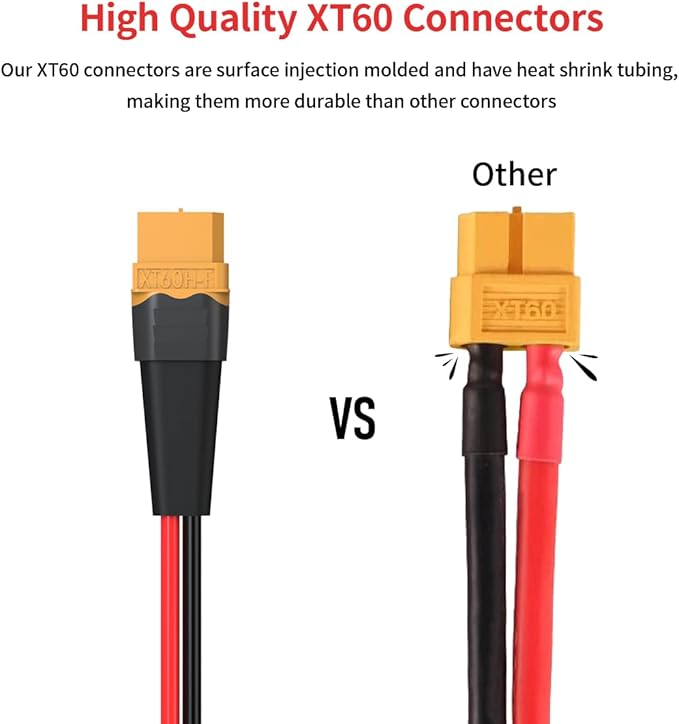 10AWG XT60 Solar Cable Extension for Portable Power Station - 100FT Solar Panel Connector