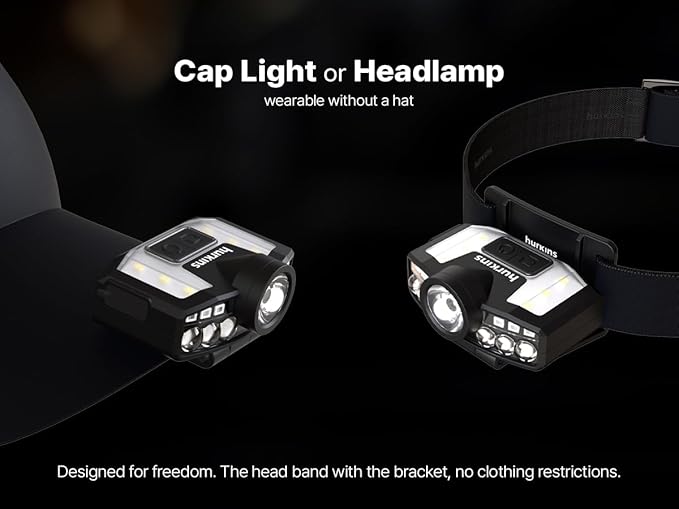 Orcap 2025 Edition ??120° Wide Beam Headlamp & Cap Light, 1000 Lumens, 4 Light Modes (White & Red), USB-C Rechargeable, IPX5 Waterproof, Lightweight LED for Camping, Work, Running