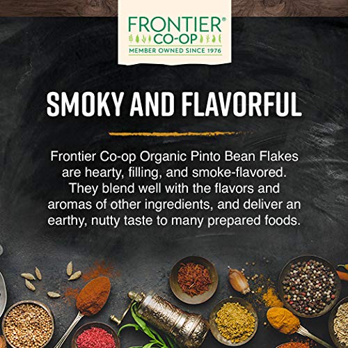 Frontier Co-op Organic Pinto Bean Flakes, 1lb Bulk Bag, Hearty and Flavorful | Made from Organic Pinto Beans | Versatile for Various Cuisines, Kosher