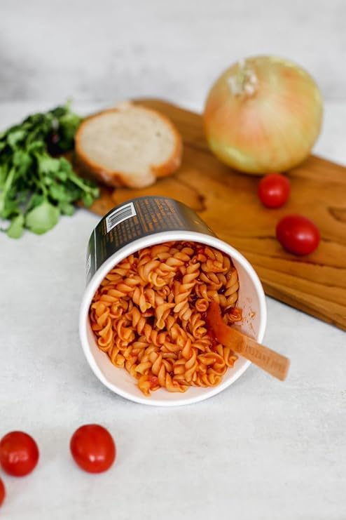 Primi Pasta Cup, 12-Pack, Made In Italy, Non-GMO, Just Add Water, Microwavable, Ready in 3 Minutes (12 Pack, Fusilli With Marinara)