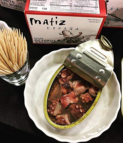 Matiz Pulpo Wild-Caught Pulpo Spanish Octopus in Olive Oil 4.0 Oz, (2 Pack)
