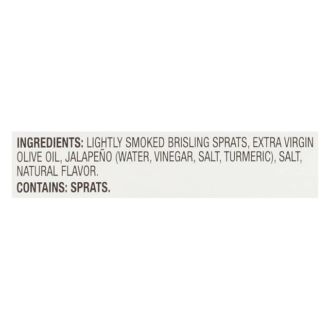Brunswick Wild Caught Gourmet Brisling Sardines in Extra Virgin Olive Oil Topped with Jalapeño Slices, 4.23 oz Can - Wild Caught Sardines - 13g Protein per Serving - Gluten Free, Keto Friendly