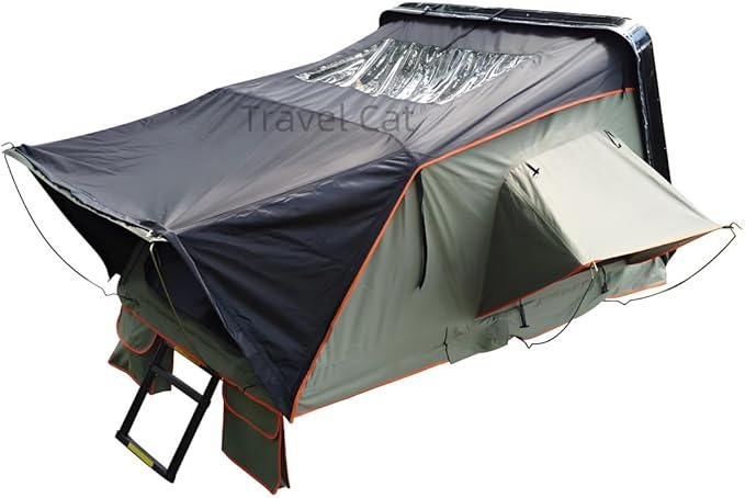 Travel Cat Pop Up Rooftop Tents Aluminum Hard Shell for Camping 4 Person Waterproof SUV Car Overland Tent Campers Easy Setup in 30 Seconds