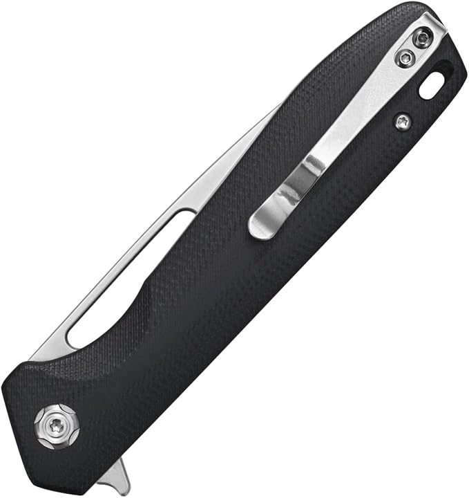 Sitivien ST801 Folding Knife,8Cr18Mov Steel Blade with G10 Handle Pocket Knife EDC Tool Knife for Outdoor Survival, Camping, Hiking,Hunting(Black) …