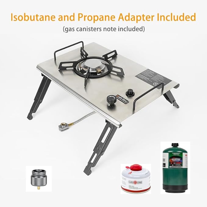 Onlyfire IGT Foldable Camping Stove, Portable Propane Gas Camp Stove for Outdoor Cooking, Tailgating, RV, Picnicking, GS335