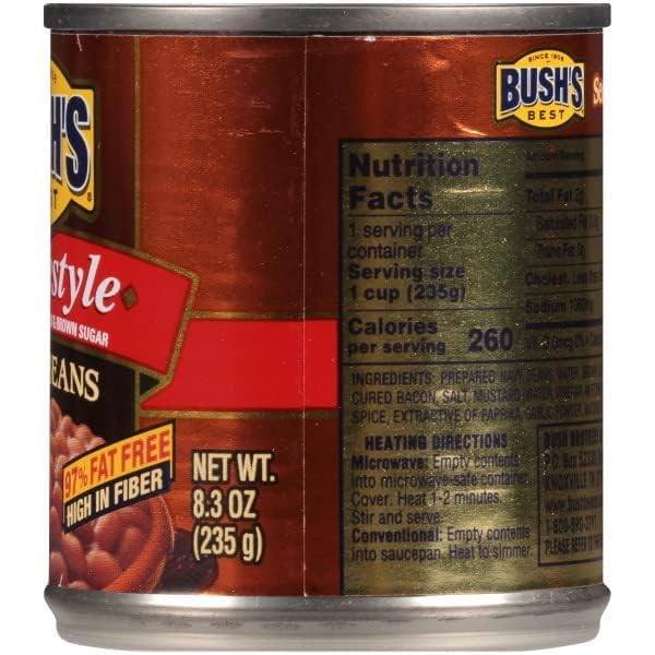 Bush's Best Baked Beans, Homestyle, 8.3 Oz (Pack of 24)