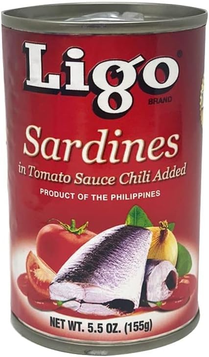 Sardines in Tomato Sauce with Chili Added (Spicy) - 5.5oz [Pack of 6] by Ligo