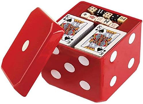 Gamie 6-in-1 Dice Cube Game Set Board Game and Casino Set?“Includes Chess, Checkers and Backgammon, 2 Decks of Playing Cards, Poker Chips, Poker Dice and Dominoes-Complete Kit for Family Fun