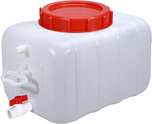 Portable Water Container with Cap Spigot, Food Grade HDPE Camping Water Storage Water Tank for Outdoors Hiking Picnic Vehicle Home Emergency(Size:200L,Color:White)