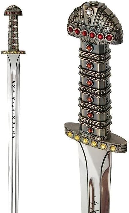 FORGE HIDE-Conan The Barbarian Sword – Real Full Tang Atlantean Swords | 1095 Carbon Steel, Bronze Fittings & Leather Sheath | Medieval Fantasy King Sword Prop | Gift for Him, Christmas, Viking Gifts