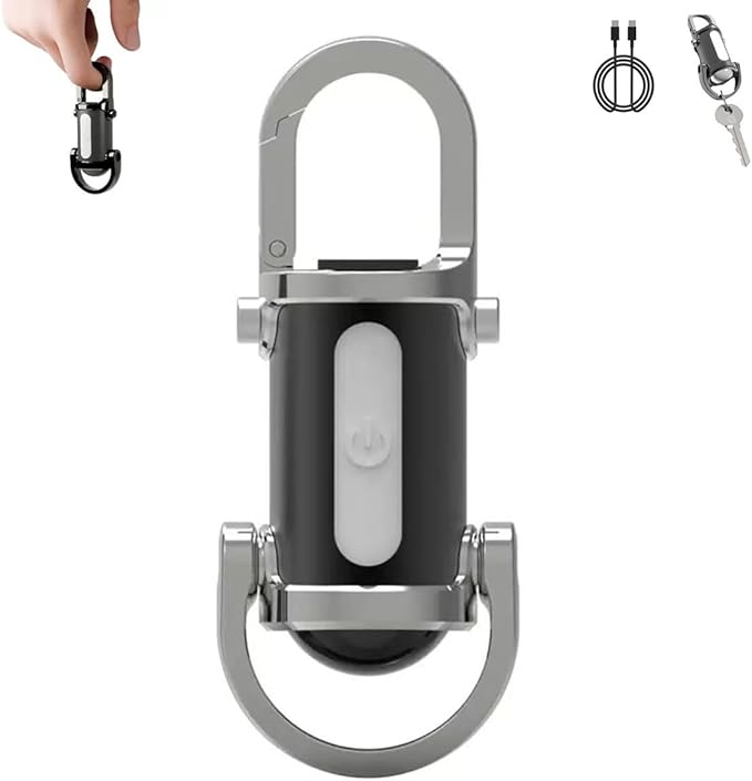 Keychain Flashlight 2025 New Lumilink Mini Flashlight Rechargeable, Extremely Bright, with Mobile Power Function High Gloss Waterproof Portable Flashlight Keychain (Silver Black)
