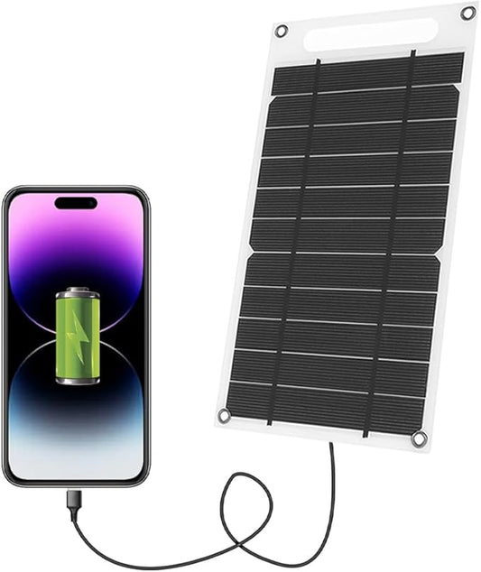 Lixada Solar Panel 7.8 W Ultra Thin Monocrystalline Silicon Solar Panel Charger USB Port for Mobile Phone