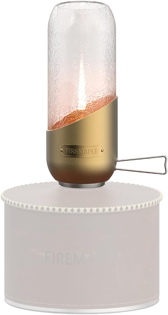 Fire-Maple Orange Camping Lantern Glass, Steel & Aluminum | Propane or Isobutane Fuel Canister Beautiful Lights | NO Mantles Needed | Propane Lanterns for Camping, Emergency Essential