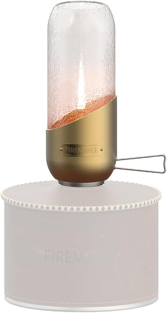 Fire-Maple Orange Camping Lantern Glass, Steel & Aluminum | Propane or Isobutane Fuel Canister Beautiful Lights | NO Mantles Needed | Propane Lanterns for Camping, Emergency Essential
