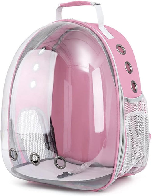 Pet Backpack Carrier with Harness Backpack for Cats, Small Dogs, Bunnies etc with Harness Included, Pet Carrier for Traveling, Walking, Hiking and Outdoor Activities (Pink)