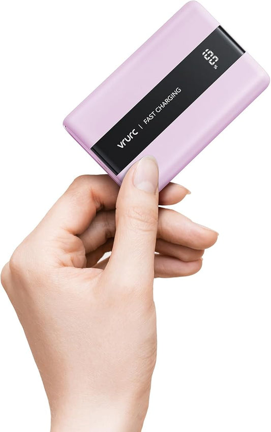 VRURC Power Bank,20000mAh Portable Charger Fast Charging,Compact Travel Essentail,4 Outputs 3 Inputs Battery Pack USB C for iPhone Series,Samsung,Android-Purple