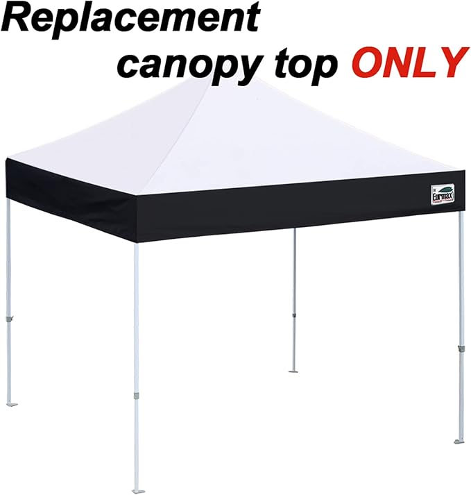 Eurmax USA New 10x10 Pop Up Canopy Replacement Canopy Tent Top Cover, Instant Canopy Top Cover ONLY, Choose 30 Colors,Bonus 4PC Pack Weight Bag (White&Black)