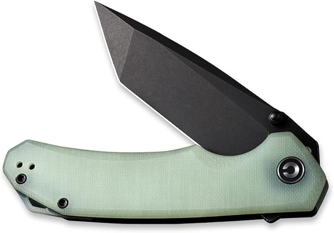 CIVIVI Brazen Folding Pocket Knife,3.5-Inch Tanto D2 Plain Blade,G-10 Outdoor Camping Hiking Knife with Thumb Studs and Flipper Opener,Unique Tool Gift for EDC Men Women C2023E