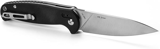 REALSTEEL H6 Blue Sheep Folding Pocket Knife,Nail Nick, 3.74" 14C28N Satin Blade, Thumb Stud, G10 Handle, 5oz, Tip-up Pocket Clip, EDC, Gifts, Camping Hiking Hunting(Sheepfoot Point Ambidextrous)