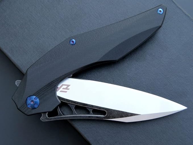 Eafengrow EF226 Folding Knives D2 Steel Blade and G10 Handle Knife Outdoor Camping Hiking EDC Tools (black)